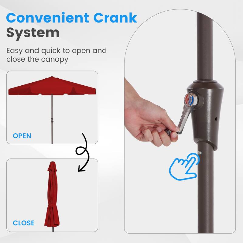 11ft Patio Market Umbrella with UV-Resistant and Sagging Edge Designed