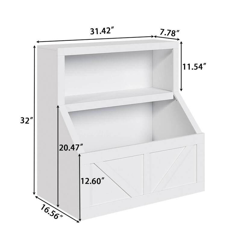 Wooden Toddler Bookcase Cabinet with Storage Organizer