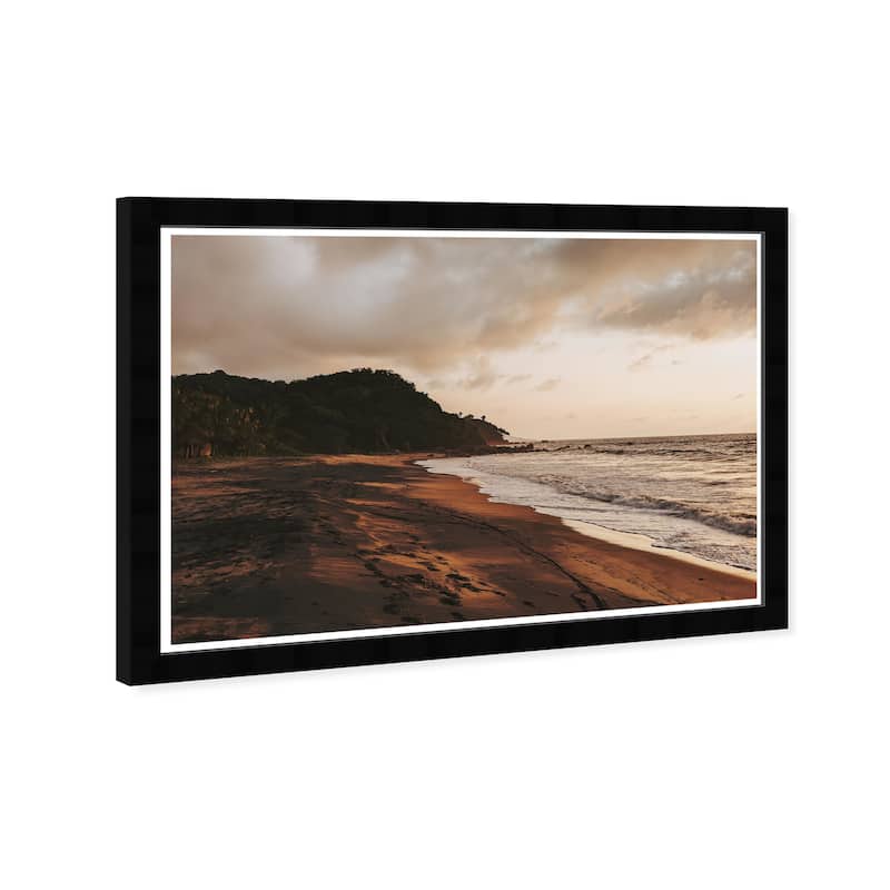 Wynwood Studio Prints Nautical and Coastal Beach at Sundown II Brown and Nautical & Coastal Wall Art Canvas Print