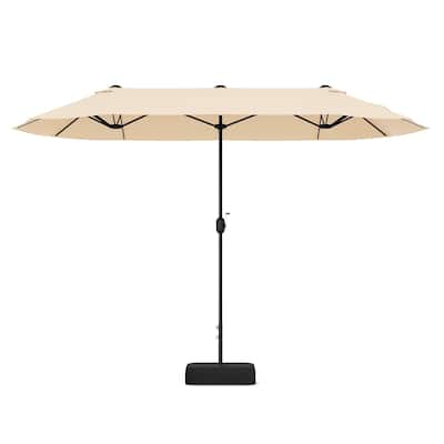 13FT Twin Table Patio Umbrella Double Sided with Crank for Outdoor Shade
