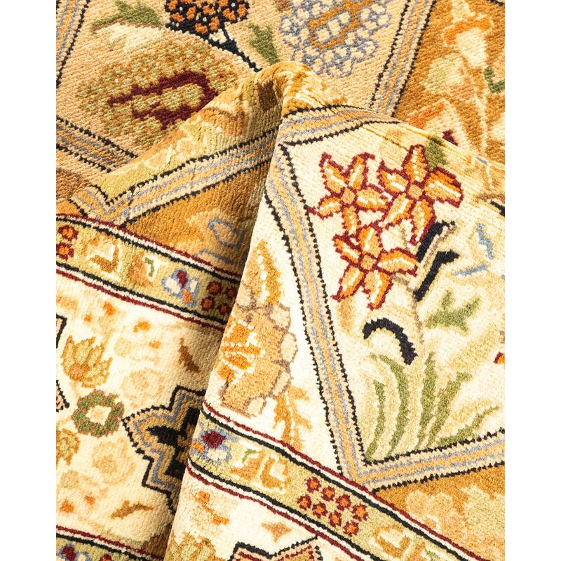 Overton Hand Knotted Wool Vintage Inspired Traditional Mogul Brown Area Rug - 3 x 5