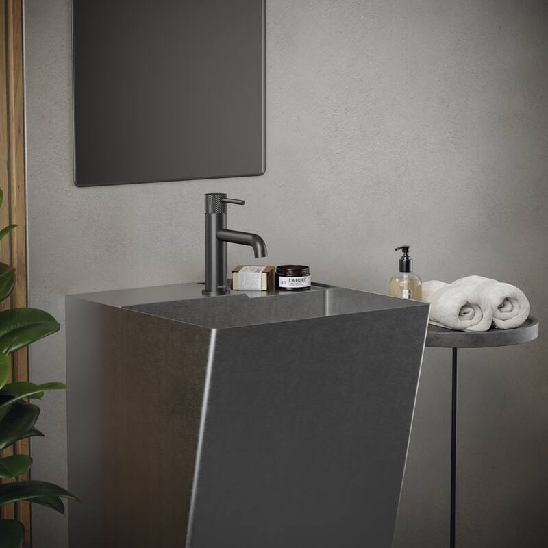 Karran Cinox Stainless Steel Rectangular Pedestal Sink