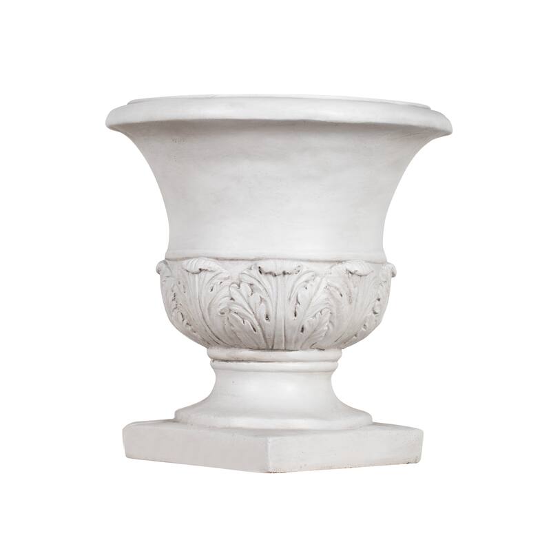 Christopher Knight Home - Classical 18.31"H Outdoor Pedestal Urn Planter with Acanthus Leaf Design