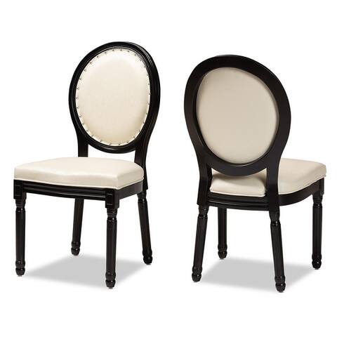 Louis Traditional & French Inspired Wood Dining Chair Set(2PC)