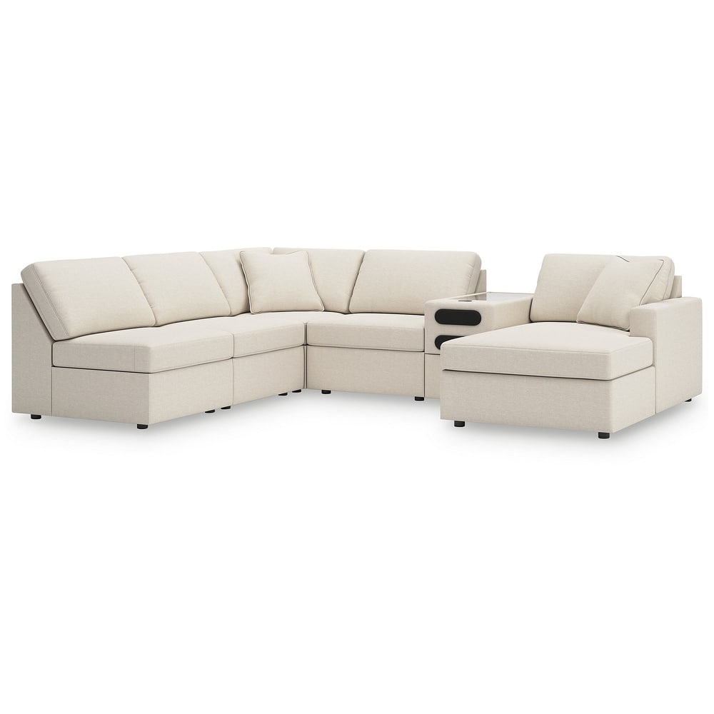 Signature Design by Ashley Modmax 6-Piece Sectional with Chaise and Audio Console - 140" W x 86" D x 36" H