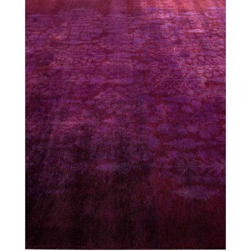 Overton Hand Knotted Wool Vintage Inspired Modern Contemporary Overdyed Red Area Rug - 7' 9" x 10' 2"