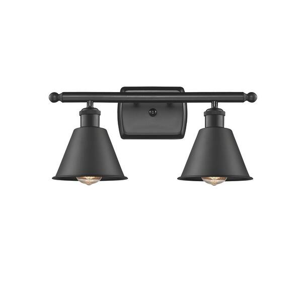 Restorations Two Light Bath Vanity Iron Works Matte Black Exact Size