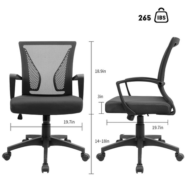 dimension image slide 11 of 10, Homall Office Chair Ergonomic Desk Chair with Lumbar Support