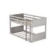 preview thumbnail 19 of 18, Twin Size Floor Bunk Bed with Safety Guardrails and Built In Ladder