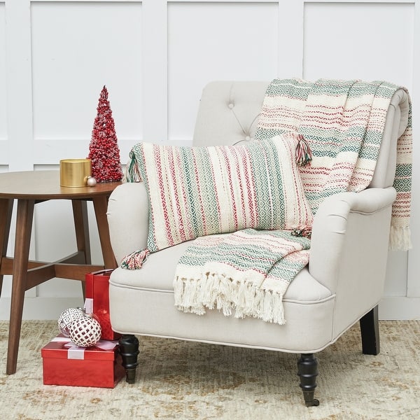 slide 2 of 7, Christmas Red Black Plaid Throw