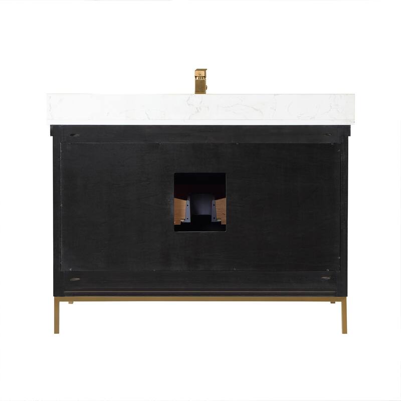 Altair Kesia Bathroom Vanity with White Composite Stone Top without Mirror