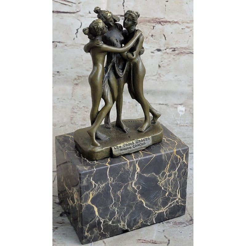 Hot Cast Three Graces By Canova Bookend Book End Bronze Sculpture Statue Figure