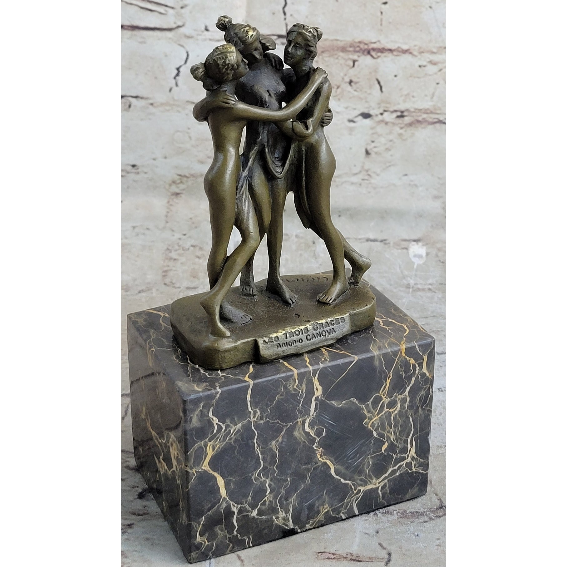 Hot Cast Three Graces By Canova Bookend Book End Bronze Sculpture Statue Figure