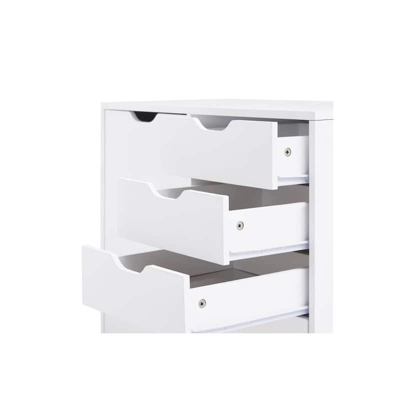 Sleek Modern Drawer Dresser Storage Cabinet with Grooved Drawer Pulls, Multipurpose Office File Storage Cabinet