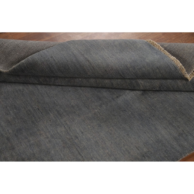 Gray Modern Gabbeh Oriental Rug Hand-Knotted Wool Carpet - 5'0" x 6'6"