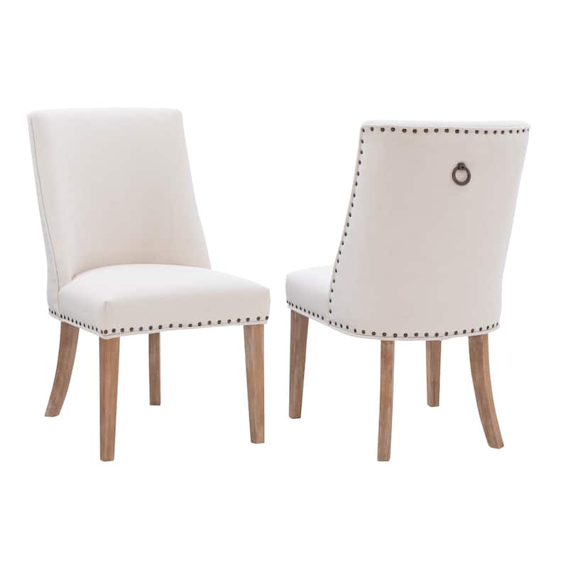 Linon Allard Modern Dining Chairs with Natural Legs (Set of 2)
