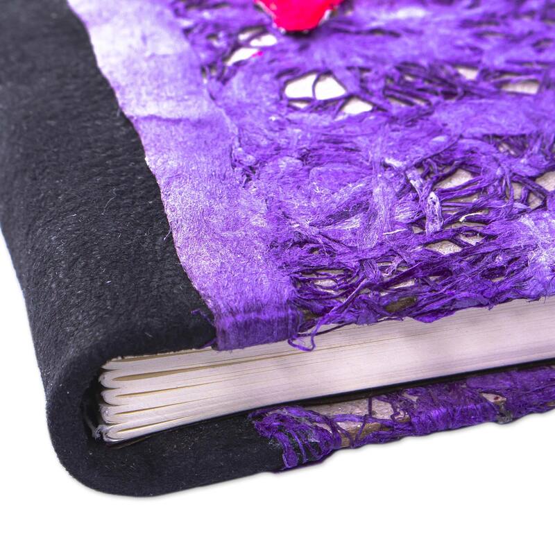 Novica Handmade Moon And Stars Amate Paper Journal