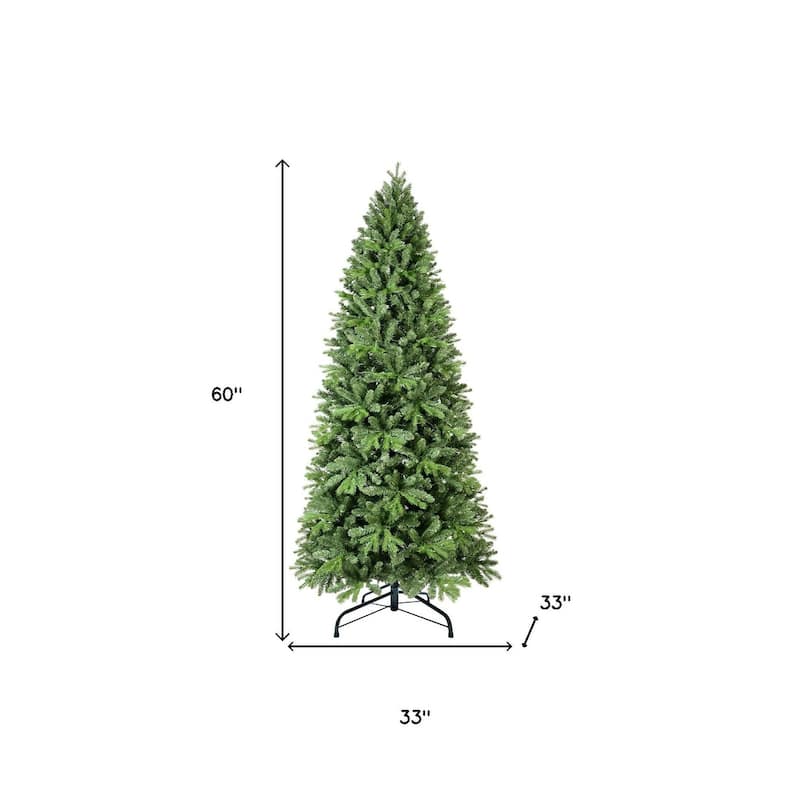 HomeRoots 5' Full Pine Christmas Tree - Green - 33.00 in. x 60.00 in. x 33.00 in.