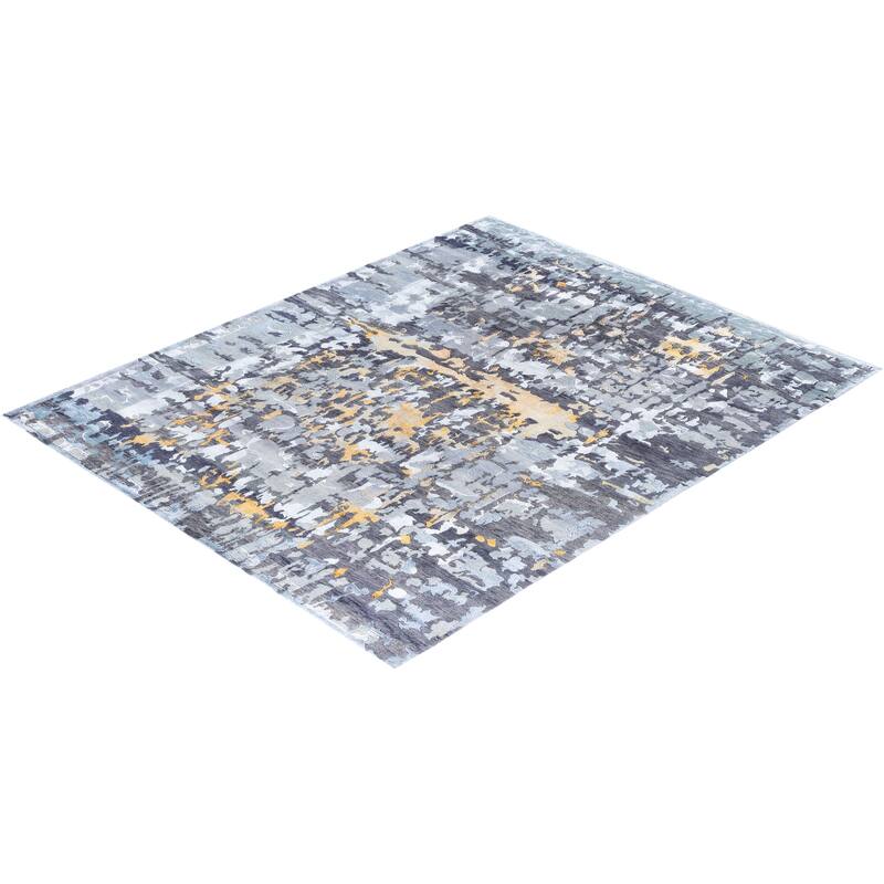 Modern One-of-a-Kind Hand-Knotted Area Rug, Gray - 8' 3" x 10' 0"