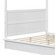 preview thumbnail 9 of 8, Full Size Wood LED Canopy Bed, Platform bed With Support Slats, White