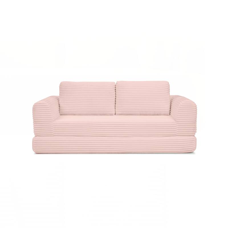 Modern Corduroy Sleeper Couch , Futon Modular Upholstered Boneless Sofa