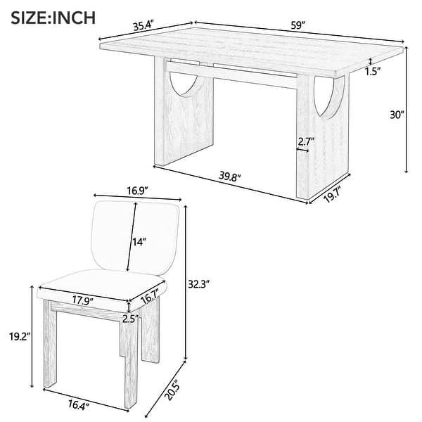 slide 2 of 15, 7-Piece Retro Dining Table Set for 6 Natural Wood Wash