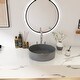 preview thumbnail 34 of 36, BNK 16 inch White Ceramic Circular Vessel Bathroom Sink 15.7"W x 15.7"D 4.7"H - Matt Light Gray