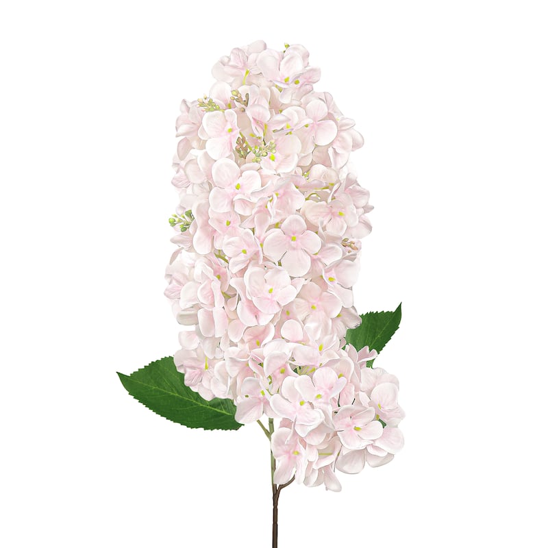 Set of 2 Deluxe Light Pink Artificial Cone Hydrangea Flower Stem Spray 34in - 35" L x 5" W x 5" DP