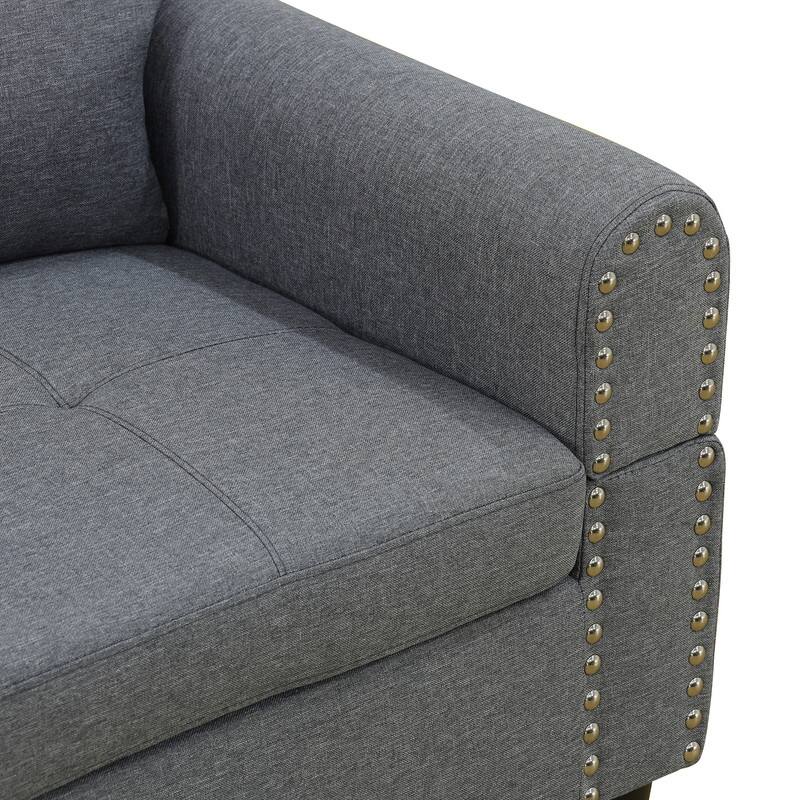 Modular Living Room Sectional with Storage Ottoman and Flip-Top Console, Black or Gray