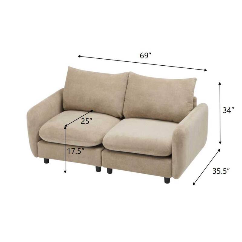 Christopher Knight Home - Evelyn Modern 2-Seater Modular Upholstery Sectional Loveseat Sofa