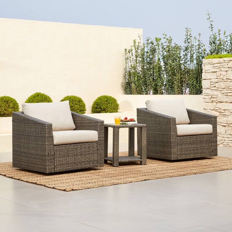 Oakley Outdoor Wicker Patio Furniture Swivel Chair