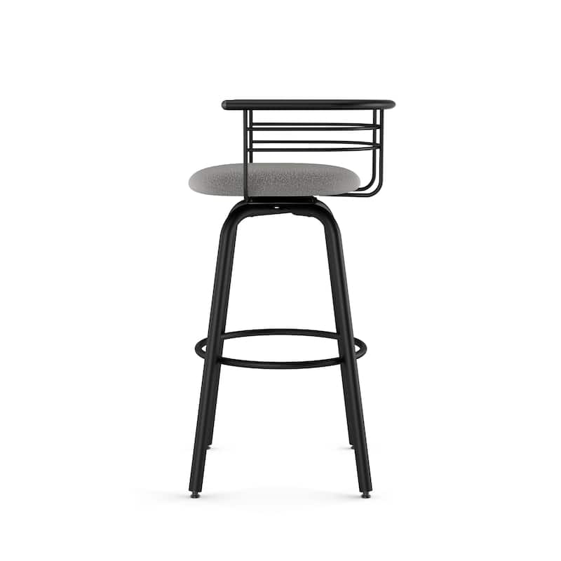 Amisco Turbo Swivel Bar Stool with Distressed Wood Seat