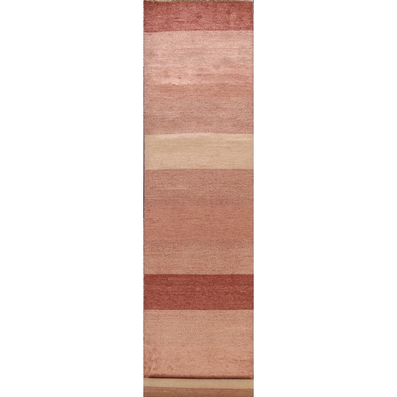 Modern Oriental Gabbeh Kashkoli Runner Rug Wool Hand-knotted - 2'7" x 15'3"