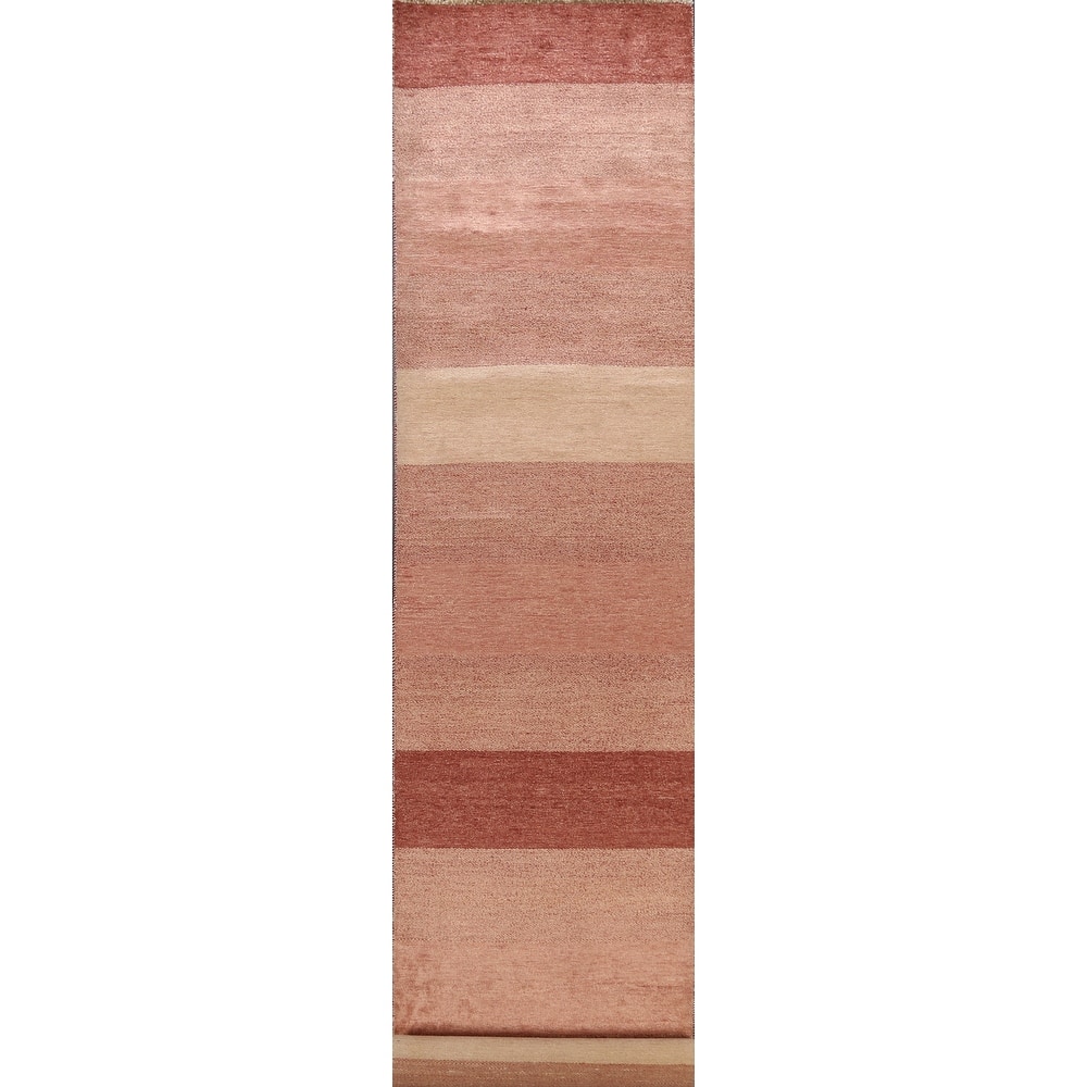 Modern Oriental Gabbeh Kashkoli Runner Rug Wool Hand-knotted - 2'7" x 15'3"