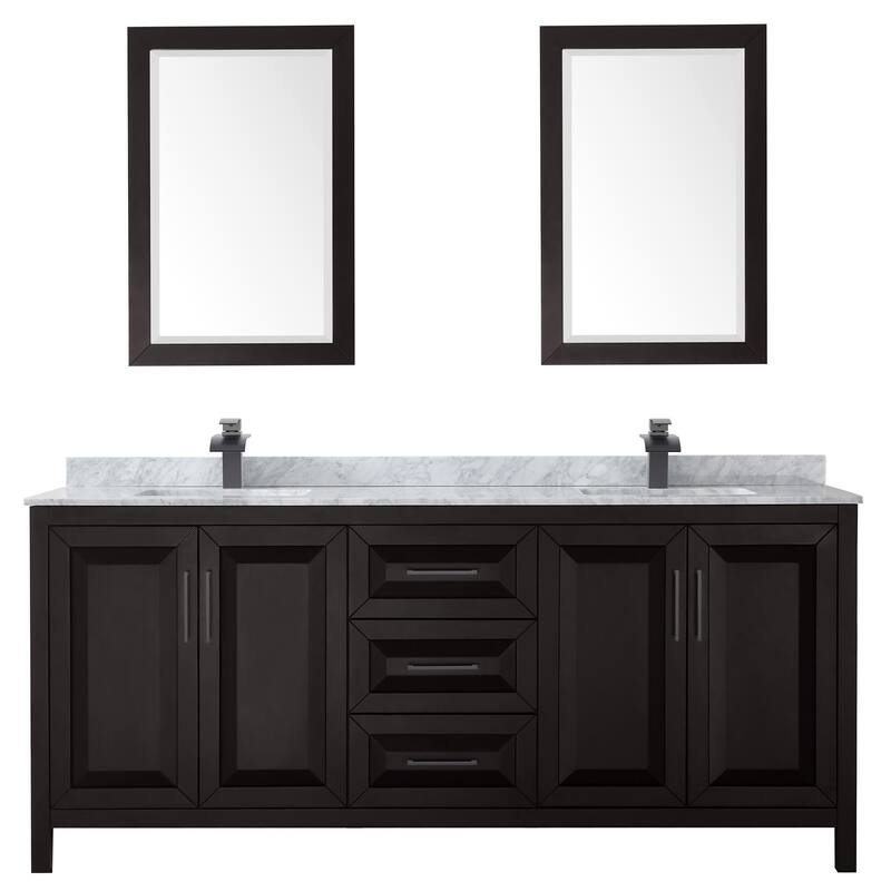 Wyndham Collection Daria 80" Free Standing Double Vanity Set with MDF