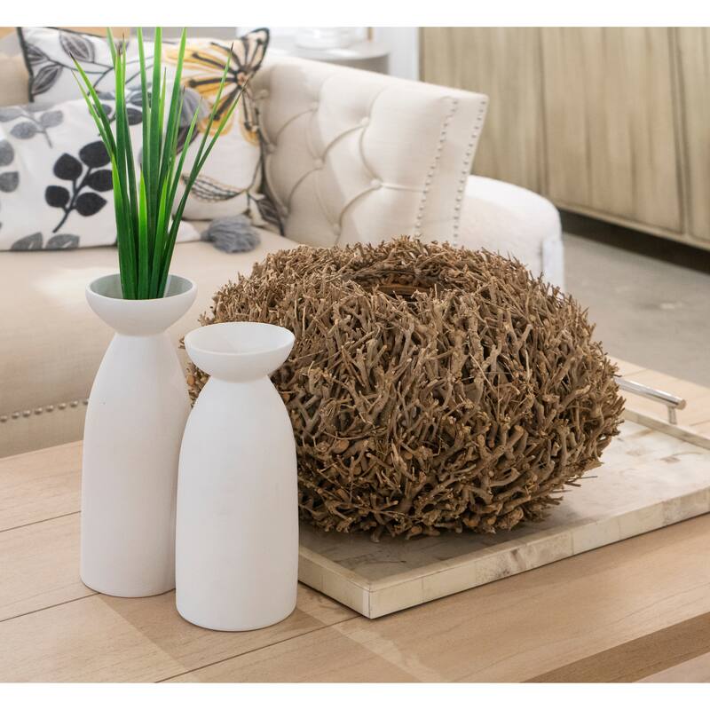 Elk Home Vickers White Earthenware 4 Inch Wide Vase