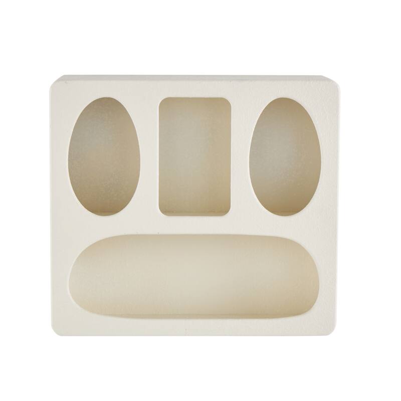 Cream or Black Wood 4 Shelf Geometric Room Wall Shelf