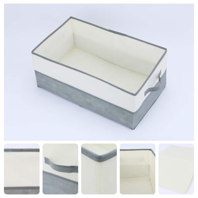 Fabric Storage Cube with Handles, 1 Pack Collapsible Storage Bin Basket for Shelves Closet Organizing Clothes - Grey - 20*12*8in