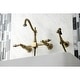 preview thumbnail 9 of 20, Heritage Wall Mount Bridge Kitchen Faucet with Brass Sprayer