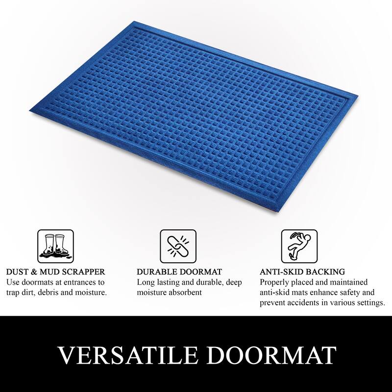 A1HC New All Weather Superior Dirt and Moisture Absorbing Polypropylene Door Mat with Non-Slip Backing for Inside Outside Use