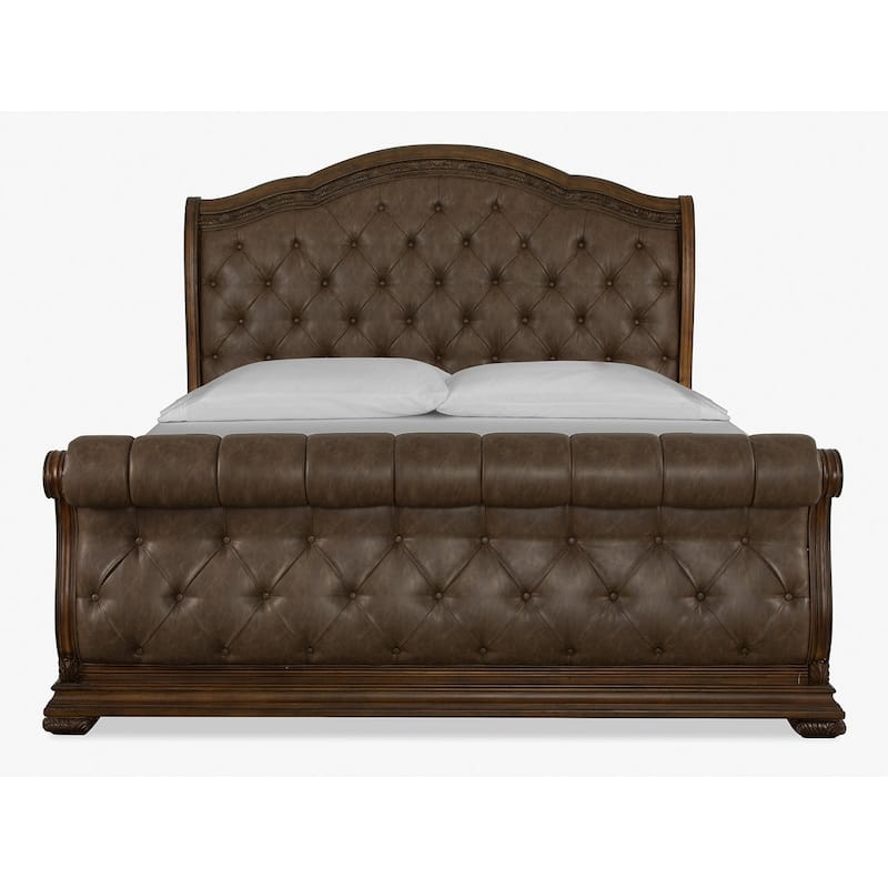 Magnussen Home Durango Willadeene Brown Upholstered Sleigh Bed