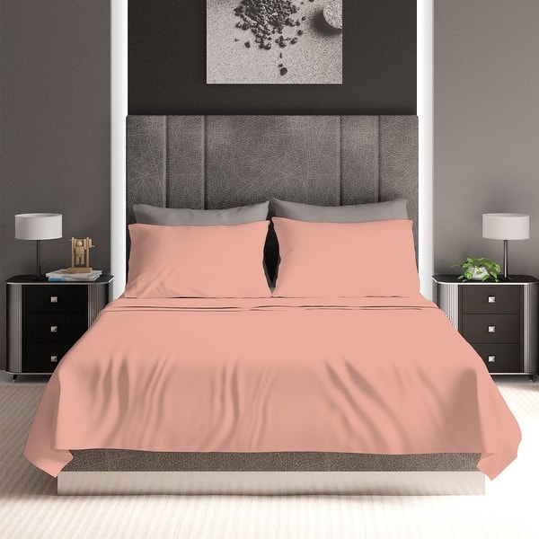Sleep RX 400 Thread Count Cotton Sateen Sheet Set - King, Light Blue, 4-Piece Hotel Quality