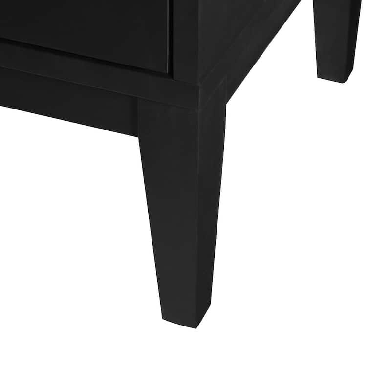 4-Door Sideboard with Adjustable Shelves & Solid Wood Legs for Dining Room or Living Room Storage