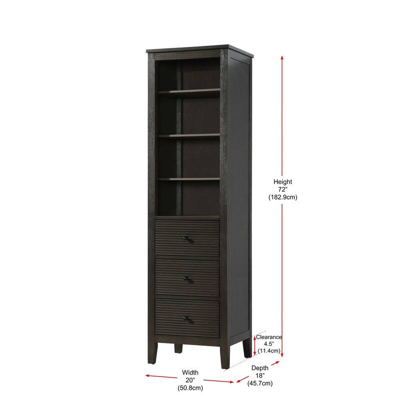 Kensington 16-28 Inch Open Shelving Bath Storage Cabinet