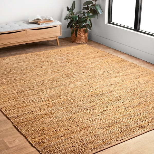 Shop Alexander Home Farmhouse Jute And Leather Hand Woven Area Rug On Sale Overstock 9721101