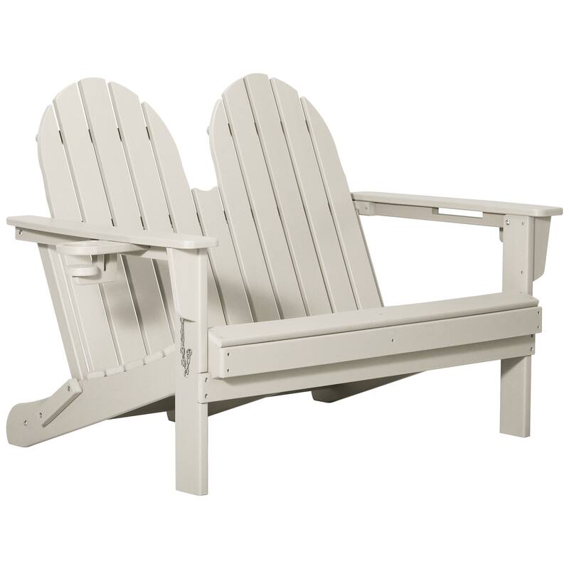 Hanniford Poly Adirondack 49 Inch Folding Bench - Sand