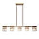 preview thumbnail 15 of 17, Diore Modern Gold 5-Light Crystal Chandelier 40 in. W Linear Glam Island Lights for Kitchen Island - L 40.2" x H 70" Max