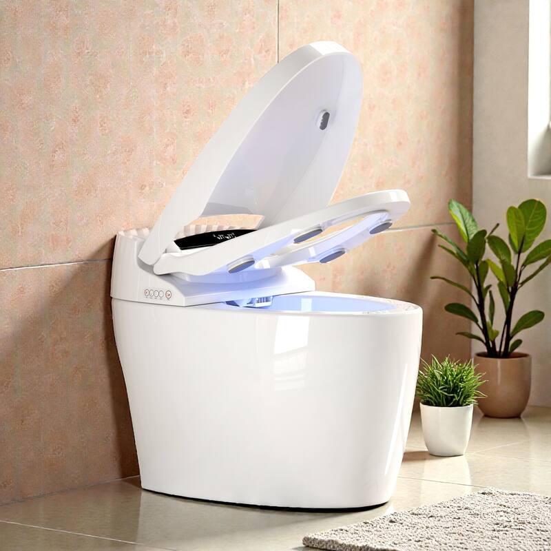 Smart Toilet with Heated Bidet Seat. Auto Open Close. Siphonic Flush. Warm Water. Dryer. Remote Control