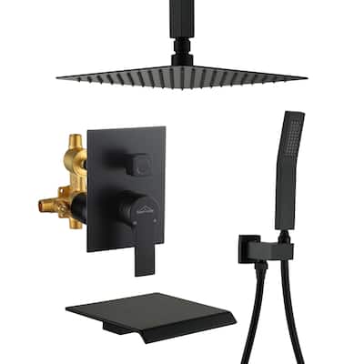 3-Function Ceiling Mount Shower Faucet with 10 in. Fixed Shower Head
