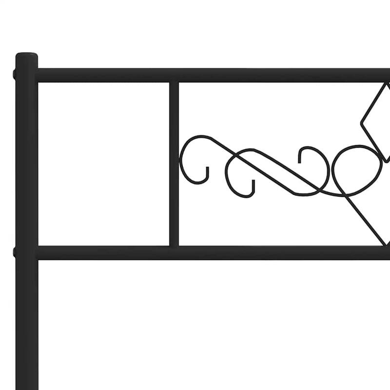 vidaXL 12 Inches Black California King Metal Bed Frame No Mattress